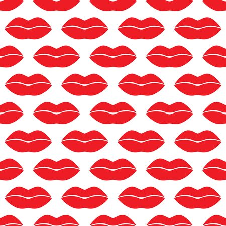 Cute fun pink lips kiss seamless pattern. vector illustration.のイラスト素材