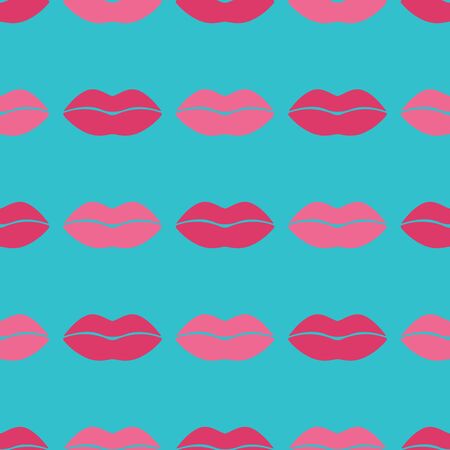 Seamless pattern with female lips. Print for paper wrapping, textile, fabric, cosmetic background. Vector illustrationのイラスト素材