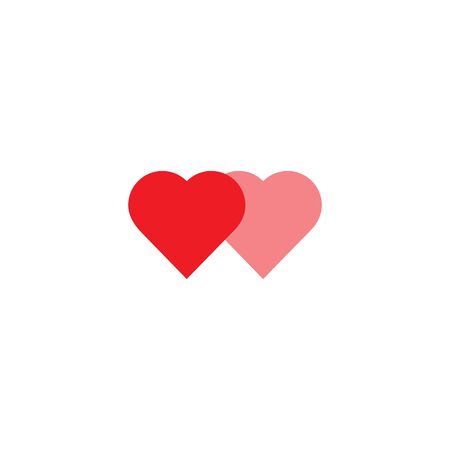 Two hearts, red and pink happy valentines day symbolのイラスト素材