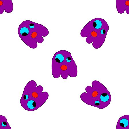 Seamless pattern with cute ghosts, specters. Spooks backgroundのイラスト素材