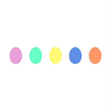Set of colored Easter eggs on a white backgroundのイラスト素材