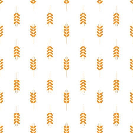 Vector seamless pattern with images of wheat ears on white backgroundのイラスト素材