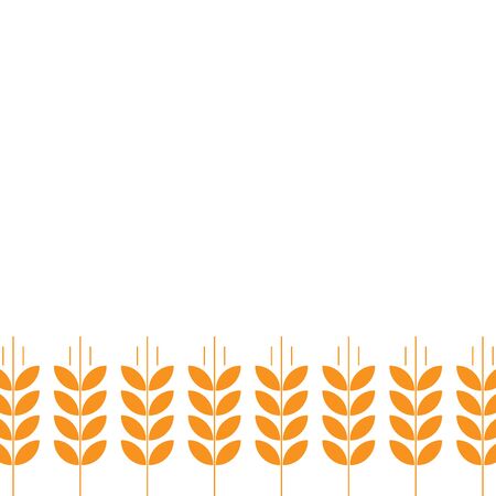 Ears of wheat. Agriculture straw. Orange rye grass. Place for text. Copy space. Horizontal banner. Background frame. good for packaging, wndow advertising bakeryのイラスト素材