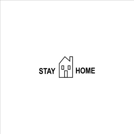 Stay home icon , stay safe poster design vector. Cute Lettering typography design for self protection times and home awareness social media campaign and coronavirus prevention Vector illustration.のイラスト素材