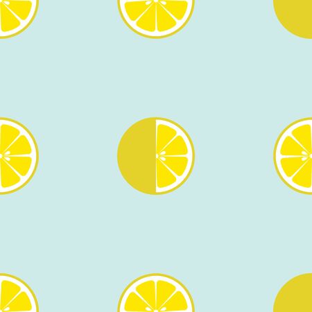 Seamless pattern of yellow lemon slicesのイラスト素材