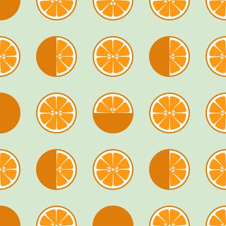 Vector illustration Orange half slices pattern. Backgroundのイラスト素材