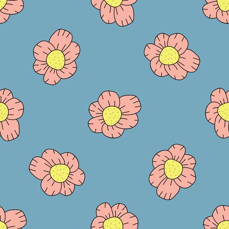 Floral seamless pattern background. Doodles ornament theme for your designのイラスト素材