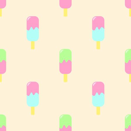 Seamless pattern of ice cream. Ice cream with fruit juice.のイラスト素材