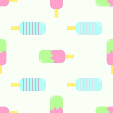 Seamless pattern of ice cream. Ice cream with fruit juice.のイラスト素材