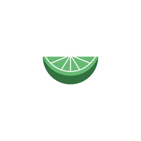 Slice of lime vector flat style design isolated on whiteのイラスト素材