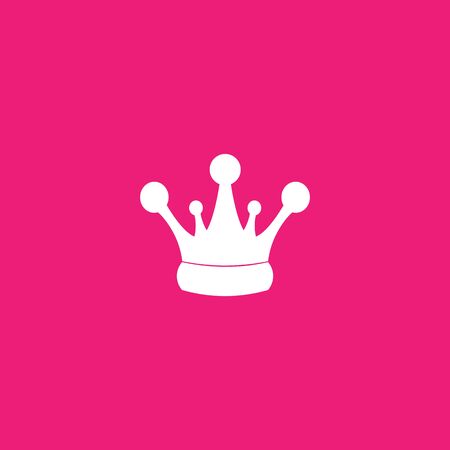 Vector flat style illustration of a beautiful crown isolated on bright pink backgroundのイラスト素材