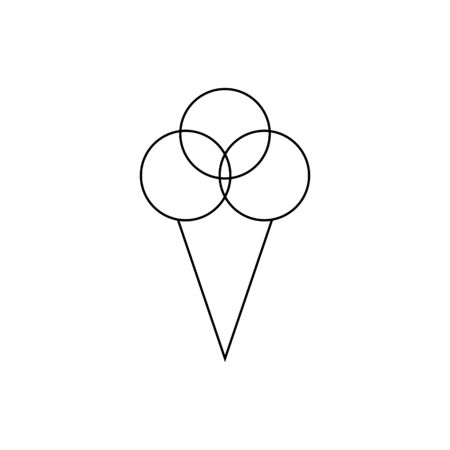Ice cream icon, thin line style isolated on white background.のイラスト素材
