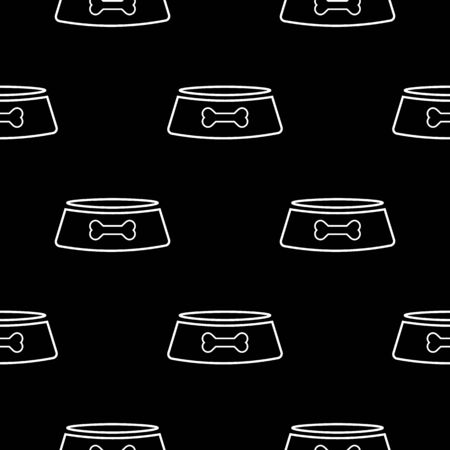 Dog bowl with bone vector icon isolated on white background.のイラスト素材