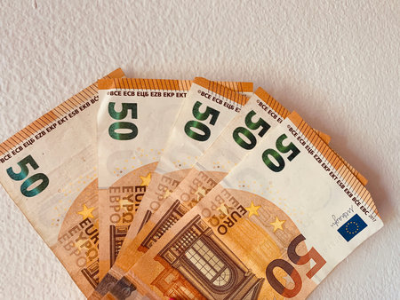 50 Euro, money European Union currency on white background