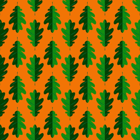 Vector repeating seamless pattern with oak leavesのイラスト素材