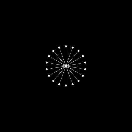 snowflake icon white on black background vector illustrationのイラスト素材