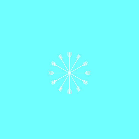 White snowflake on a blue background vector iconのイラスト素材