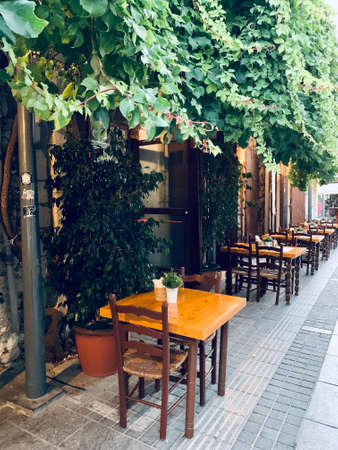 view narrow street in old district of Limassolの写真素材