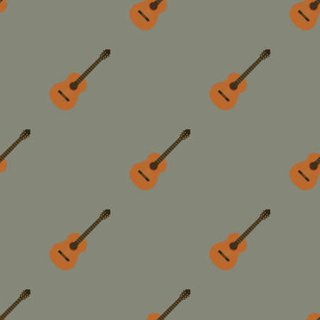Music seamless pattern with guitars vector illustration colorfulのイラスト素材