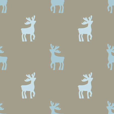 Vector seamless pattern with colorful deers blue vectorのイラスト素材