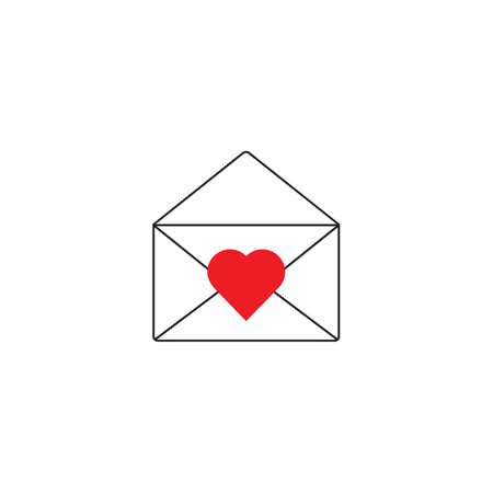 love letter icon sign envelope with heartのイラスト素材