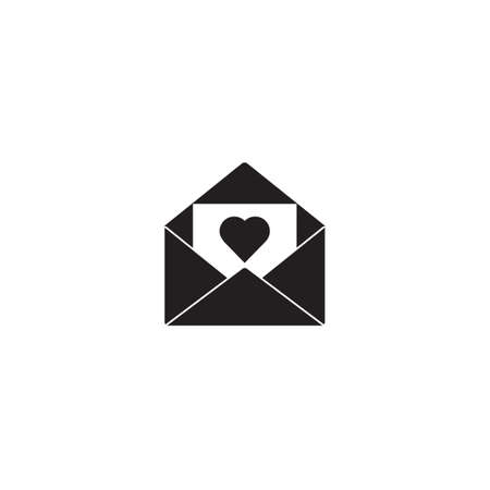 envelope with heart sign icon on white background, happy valentine dayのイラスト素材