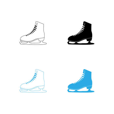 winter sports ice skating shoes vector illustration flat designのイラスト素材