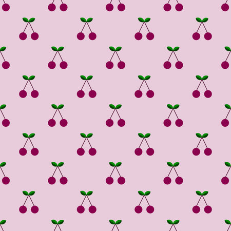 Seamless pattern with cherry. Vector illustration.