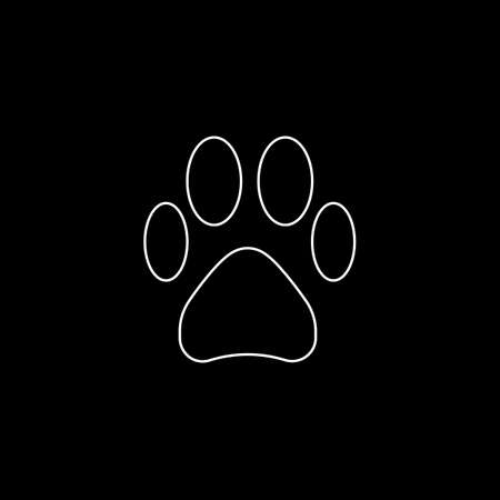dog paw icon line, vector illustration isolated on blackのイラスト素材