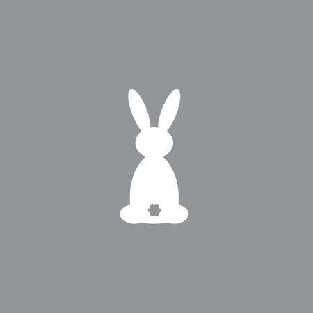 White easter rabbit. Easter Bunny isolated on gray backgroundのイラスト素材