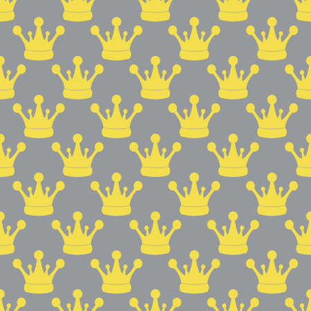 Simple seamless vector pattern with crown symbol art decorationのイラスト素材