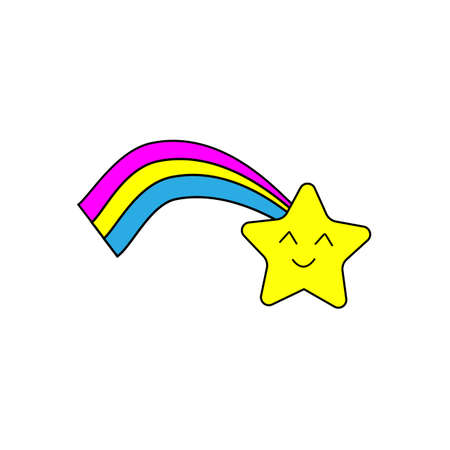 Colorful shooting star icon vector illustrattion isolatedのイラスト素材