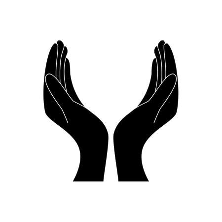 Support, peace, care hand gesture. Vector icon.のイラスト素材
