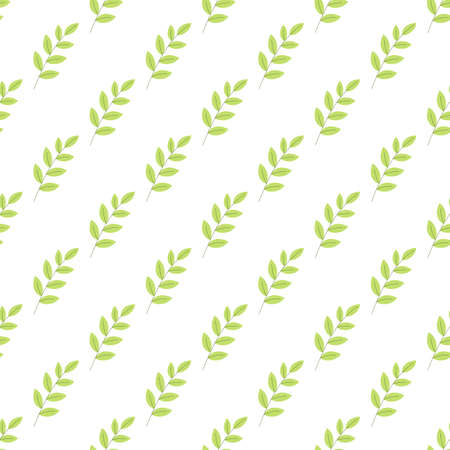 Seamless decorative template texture with green leaves. Seamless leaf pattern.のイラスト素材