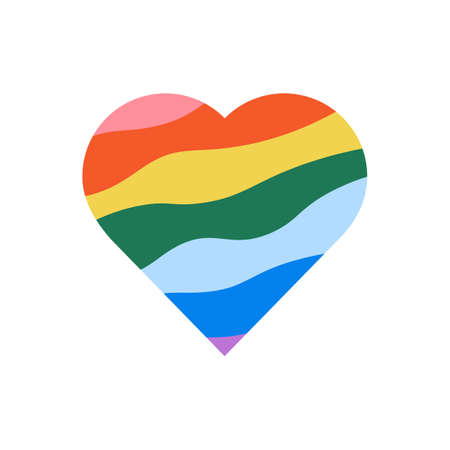 Vector icon of rainbow heart, lgbt community sign symbolのイラスト素材