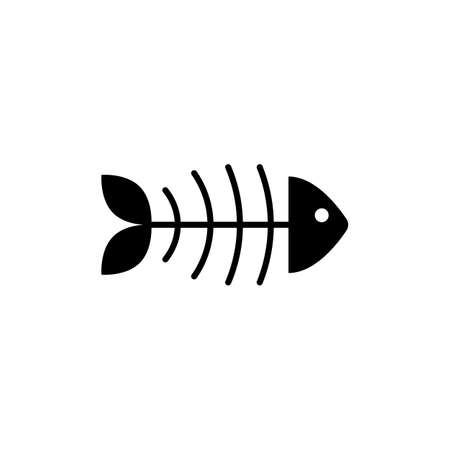 Fish skeleton black icon signのイラスト素材