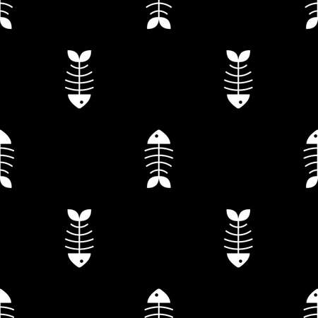the vector abstract fish skeleton seamless backgroundのイラスト素材
