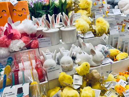 02.03.2021 Cyprus Paphos Tiger shop decoration for Easter holidayのeditorial素材