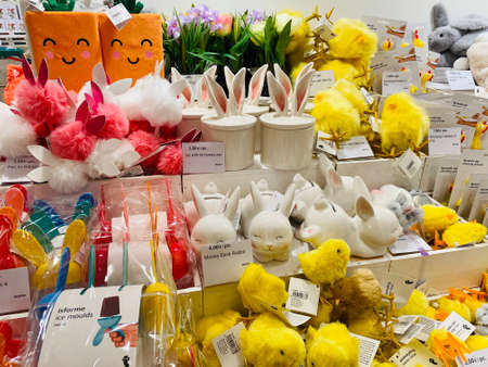 02.03.2021 Cyprus Paphos Tiger shop decoration for Easter holidayのeditorial素材