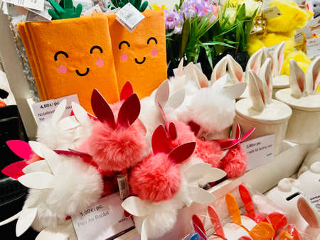 02.03.2021 Cyprus Paphos Tiger shop decoration for Easter holidayのeditorial素材