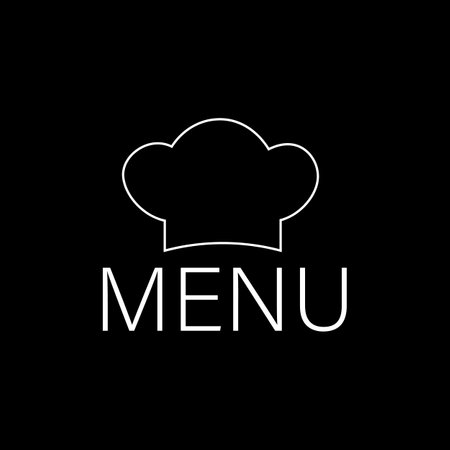 sign with chef hat menu sign vectorのイラスト素材