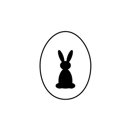 Easter greeting card with egg, rabbit. Easter bunny. Web design. icon signのイラスト素材