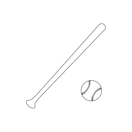 Baseball bat and ball vector icon illustrationのイラスト素材