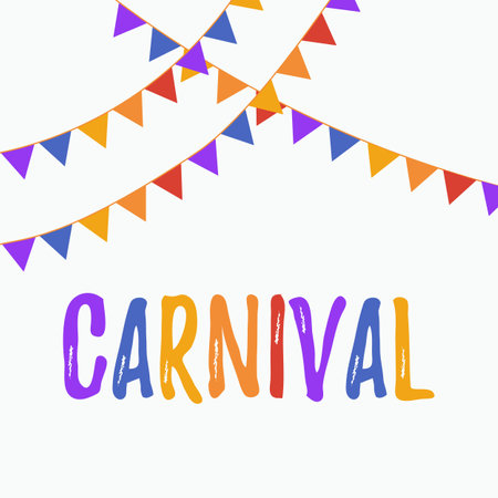 Holiday background with birthday flags. carnival text Vectorのイラスト素材