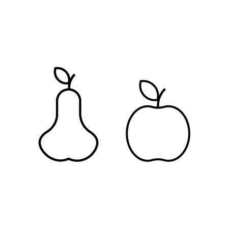 Apple and pear icon. Outline illustration of apple and pear vector icon for web designのイラスト素材