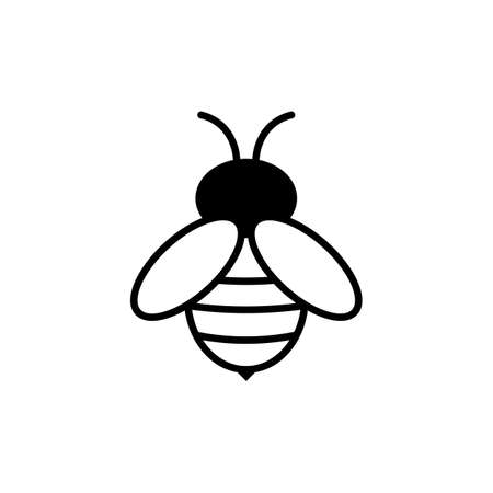 Bee icon sign isolated on white backgroundのイラスト素材