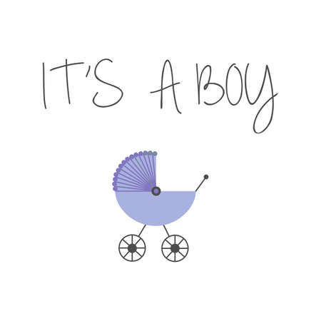 Newborn its a boy babys buggy for your designのイラスト素材