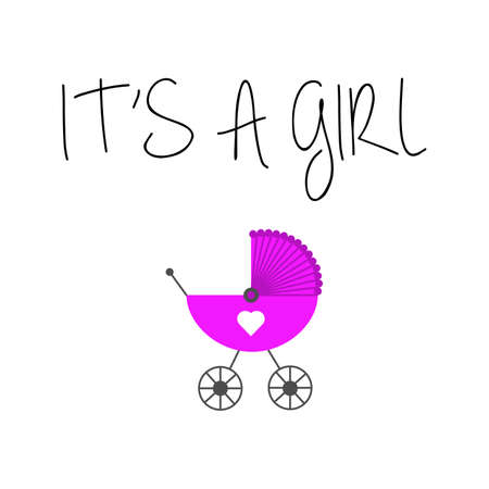 baby girl announcement its a girl baby showerのイラスト素材