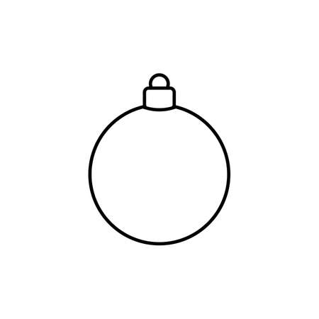 Christmas bauble ornament outline shape on white background. Vector illustrationのイラスト素材