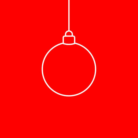 Christmas ball isolated on red background. Christmas card. Minimal Christmas abstract background. Vector illustration.のイラスト素材